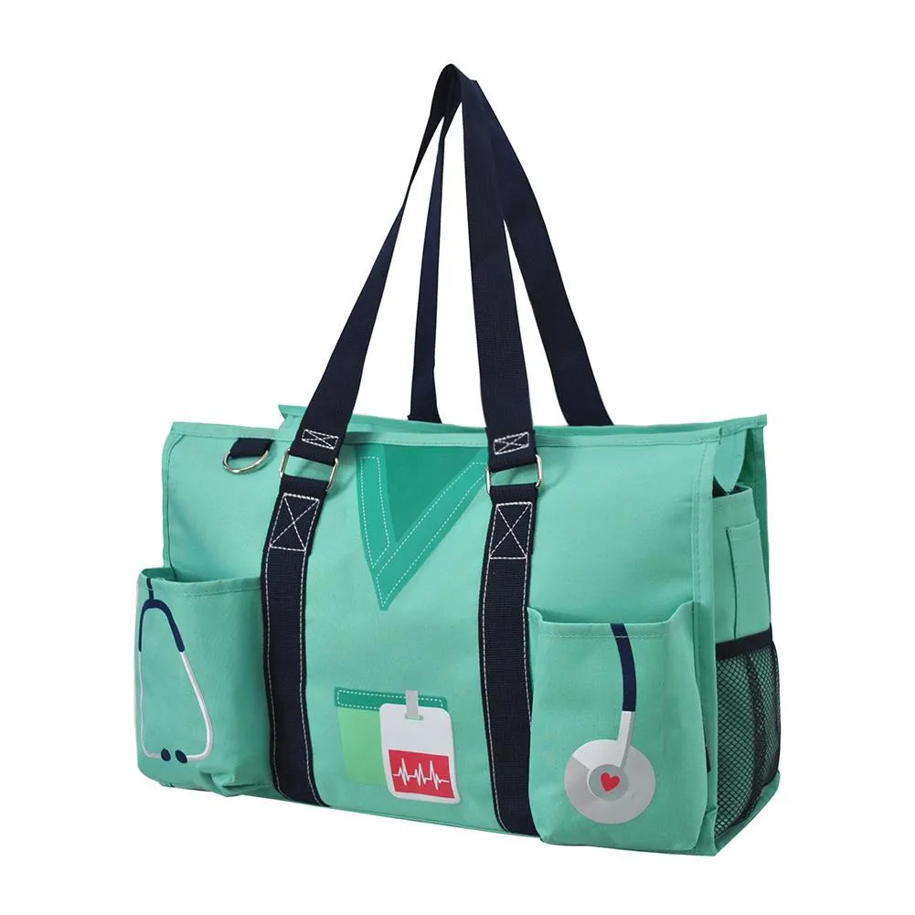 Mint Nurse Life NGIL Zippered Caddy Organizer Tote Bag