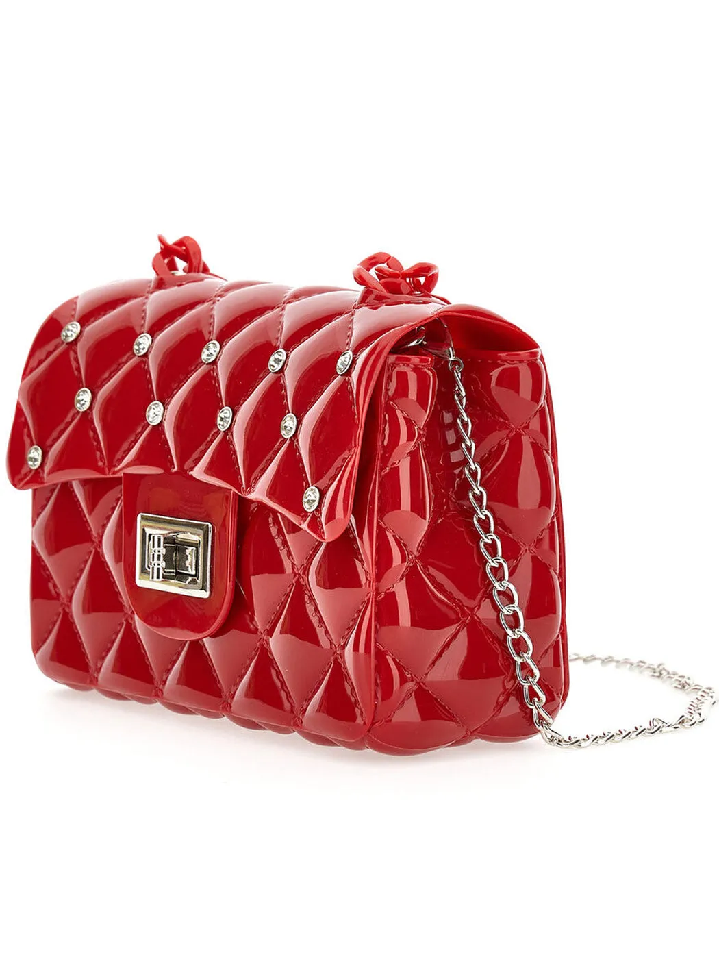 MONNALISA Red handbag with rhinestone for girl-17A005