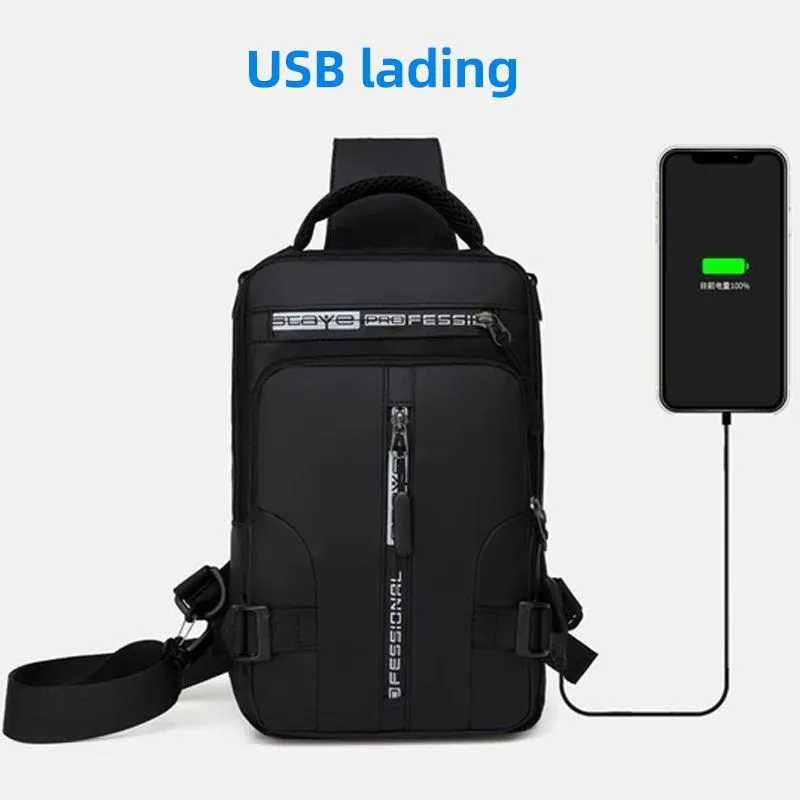 Multifunctional chest bag with USB charging port