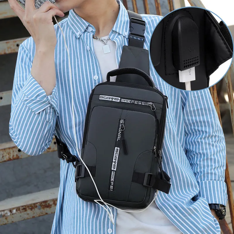 Multifunctional chest bag with USB charging port