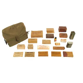 Original U.S. Korean War Canvas 1st Pattern M3 Medical Bag With Contents - 20 Plus Items