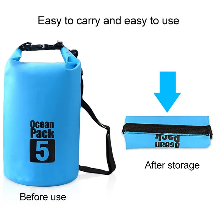 Outdoor Waterproof Double Shoulder Bag Dry Sack PVC Barrel Bag, Capacity: 30L (Black)