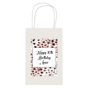 Personalised Rose Gold Leopard Print Paper Party Bags - Pack of 12