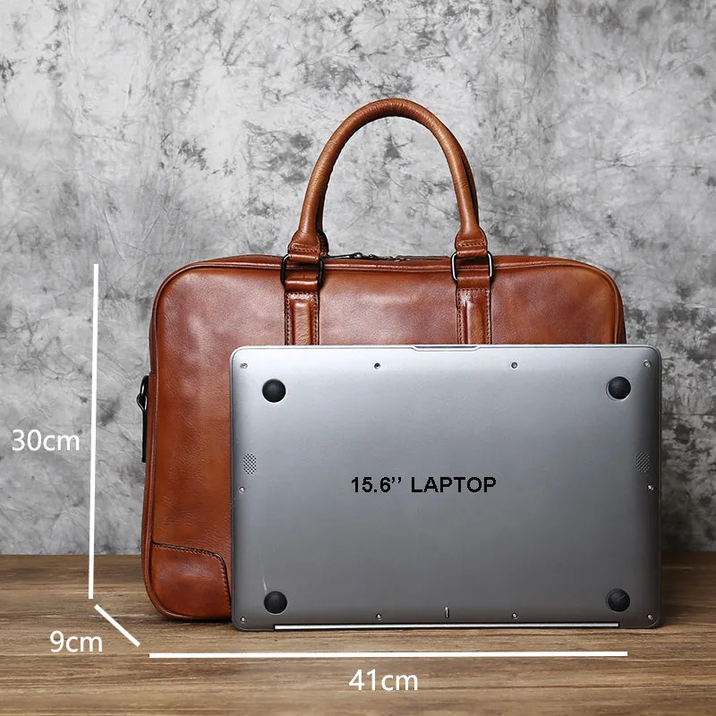 Personalized Full Grain leather Messenger Bag Handmade Laptop Bag Men's Leather Briefcase