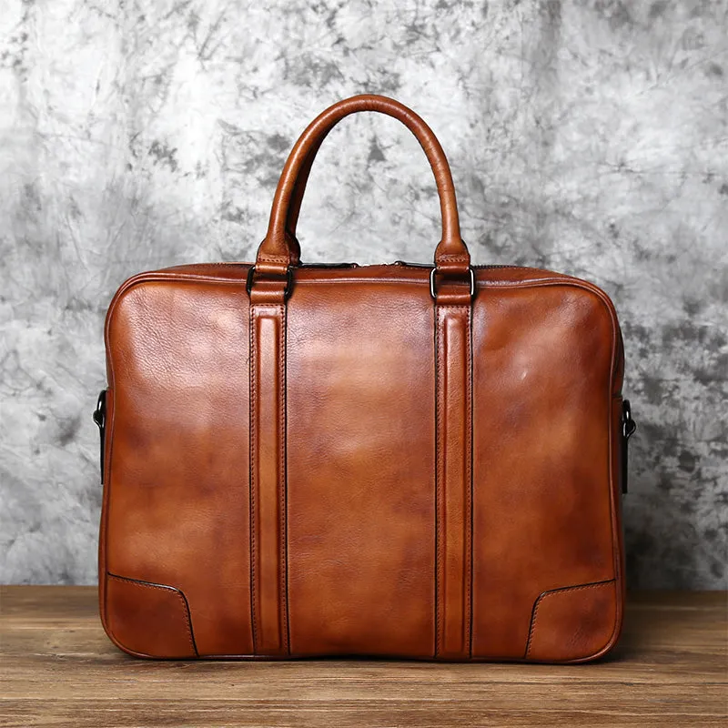 Personalized Full Grain leather Messenger Bag Handmade Laptop Bag Men's Leather Briefcase