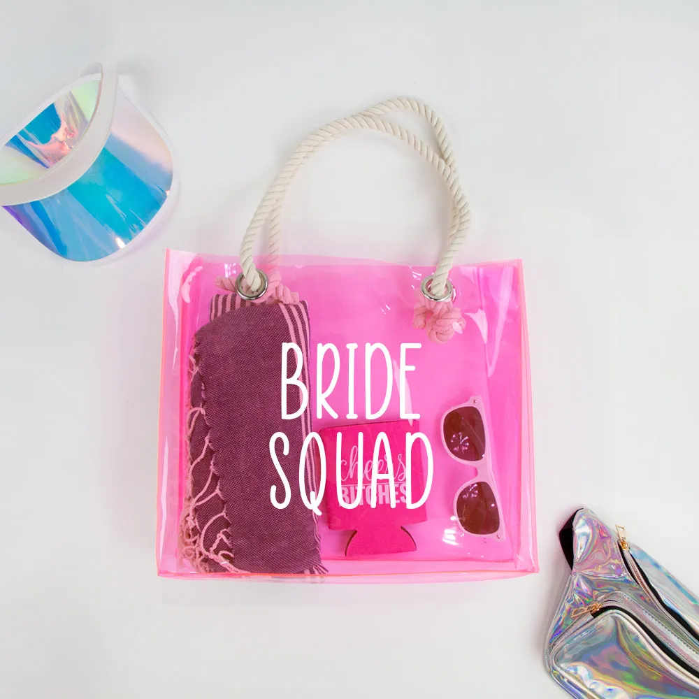 Personalized Neon Transparent Tote Bag