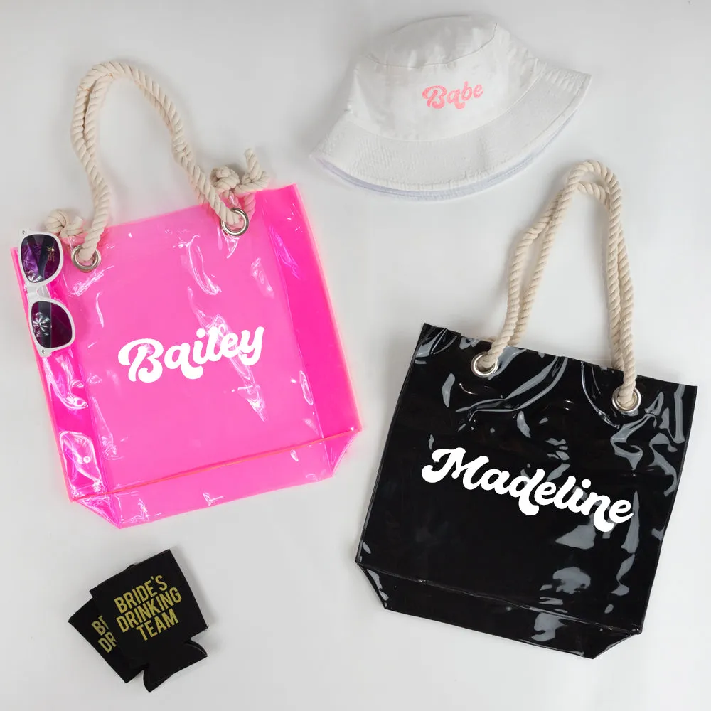 Personalized Neon Transparent Tote Bag