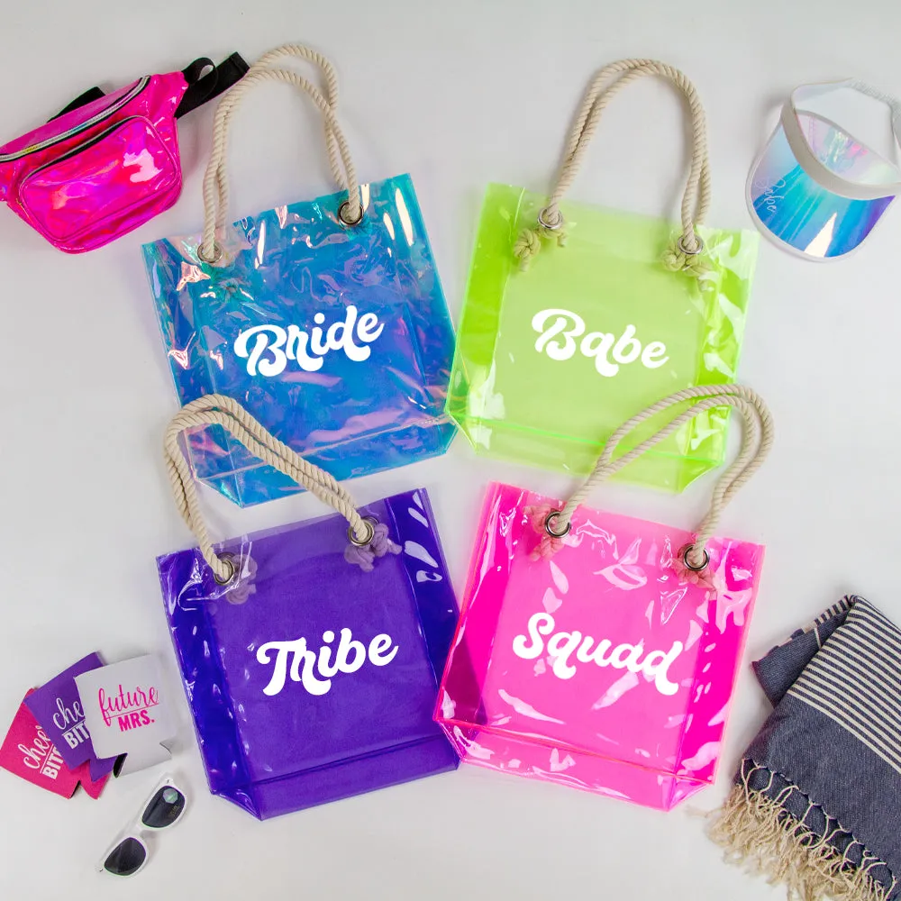 Personalized Neon Transparent Tote Bag