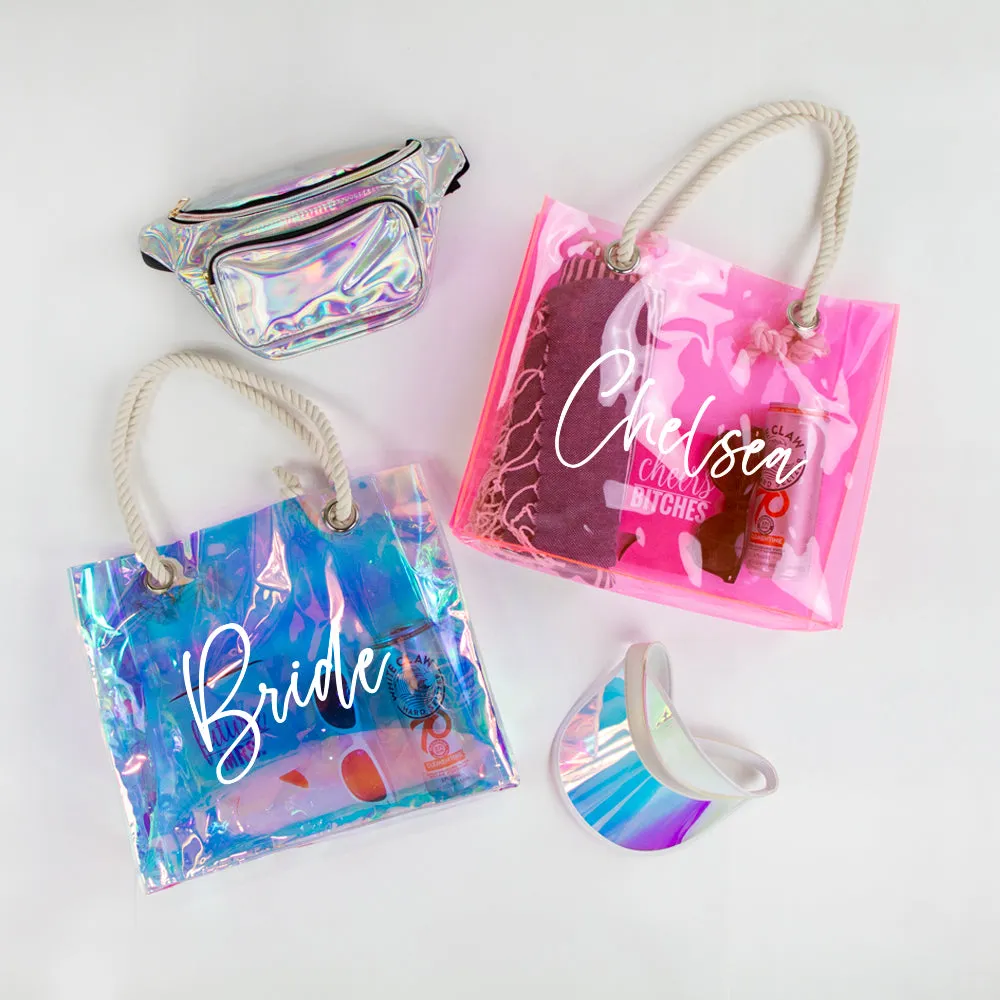 Personalized Neon Transparent Tote Bag