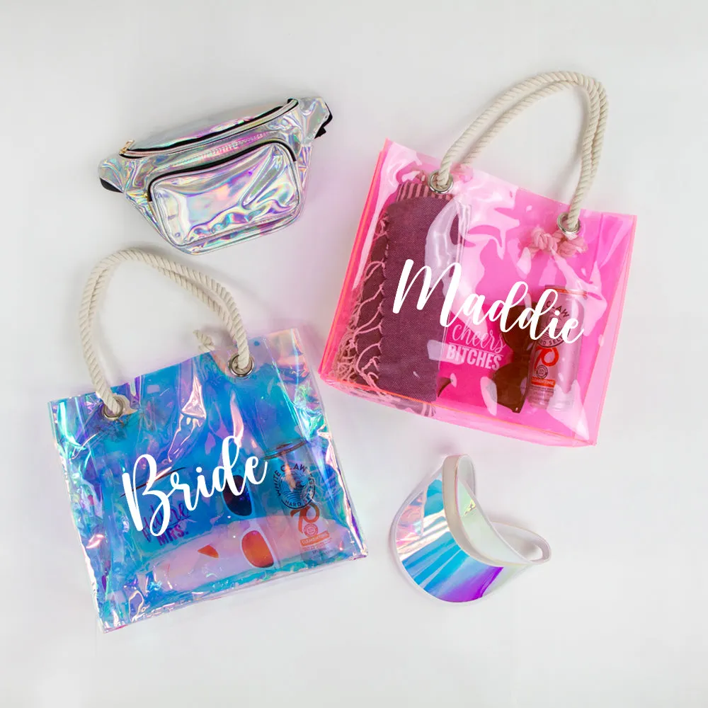 Personalized Neon Transparent Tote Bag