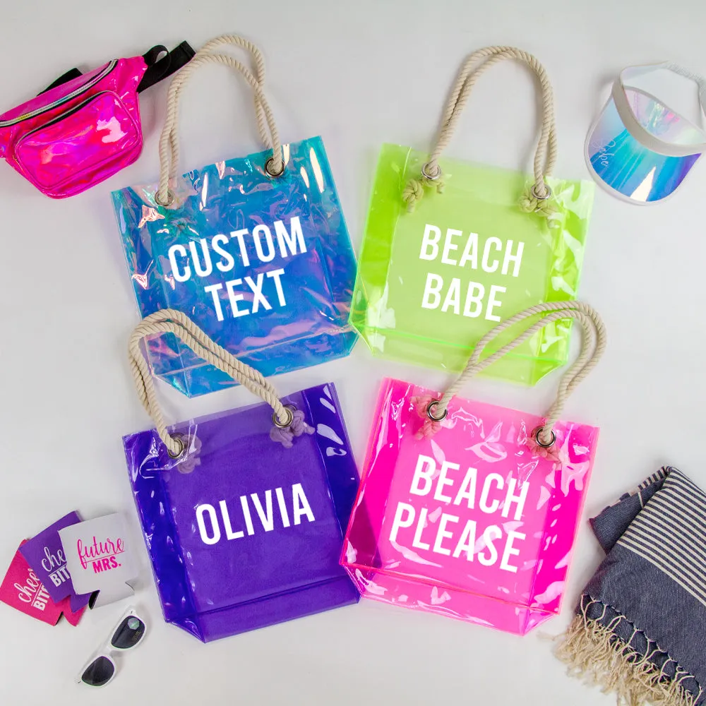 Personalized Neon Transparent Tote Bag