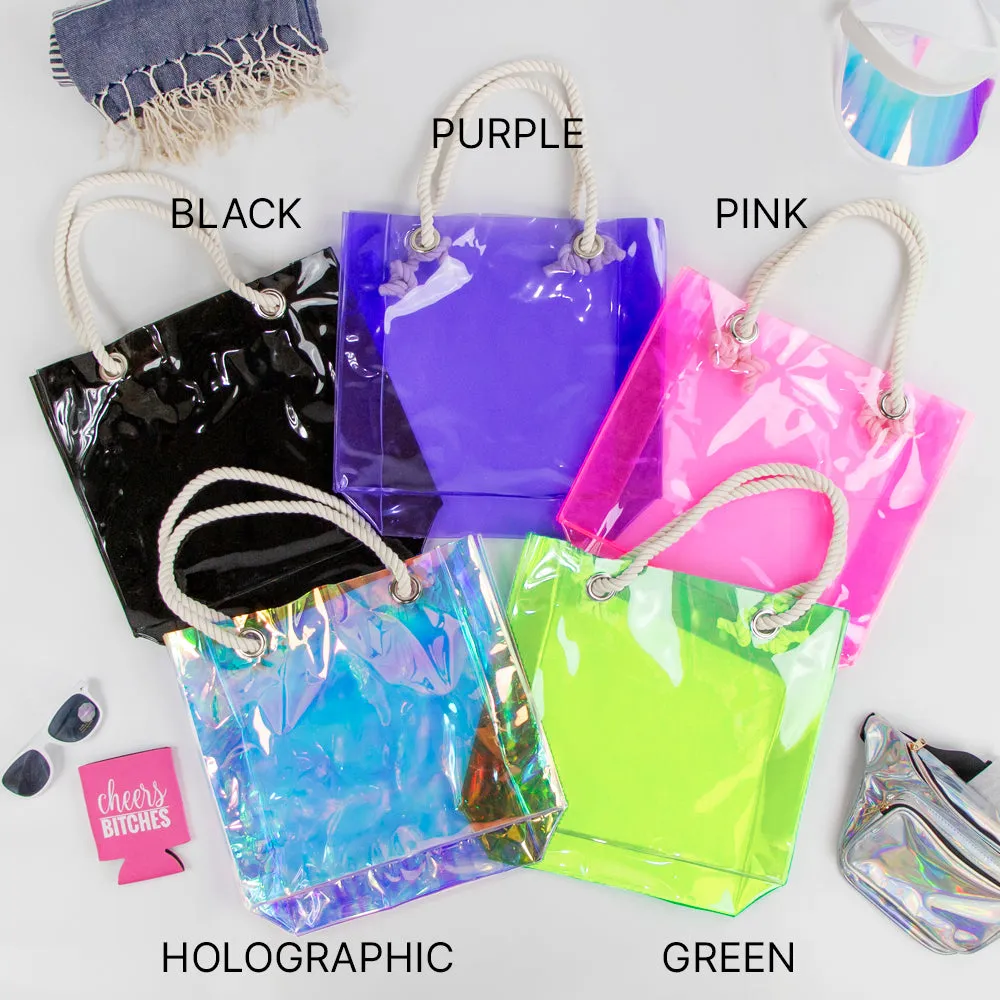 Personalized Neon Transparent Tote Bag