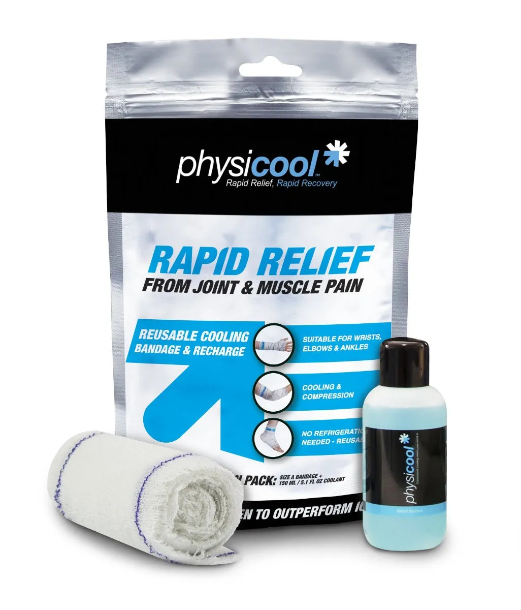 Physicool Combo Pack One Size A Bandage, One Bottle of Coolant