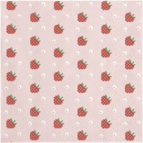 Pink Strawberry Paper Party Napkins x 20