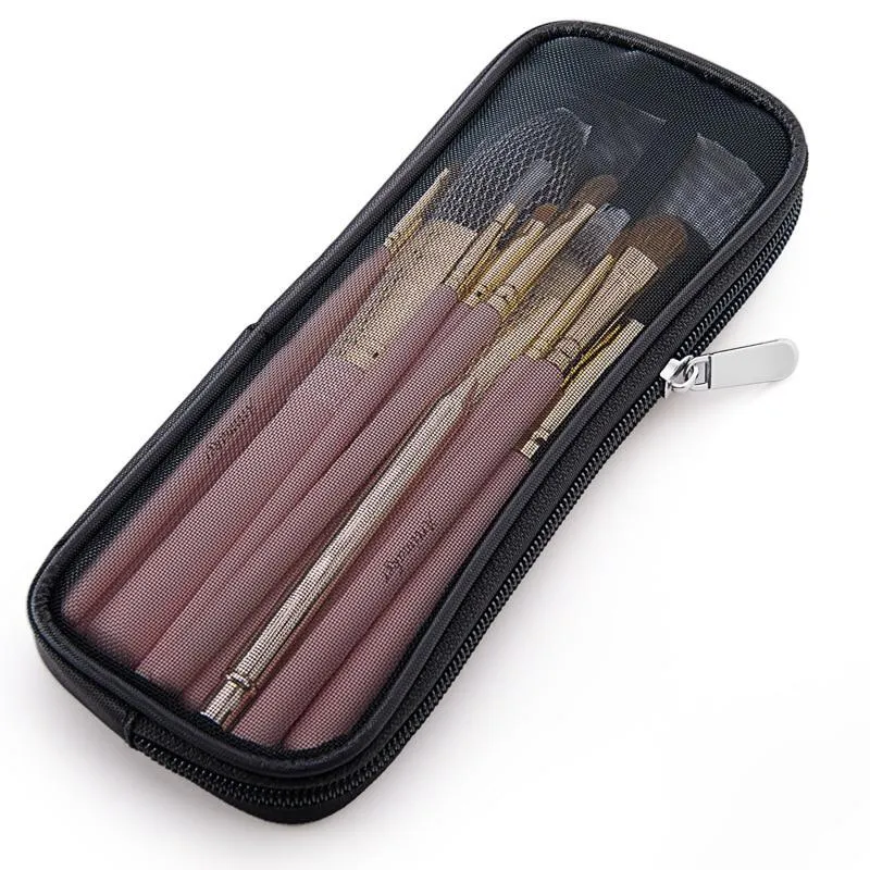 Portable Fashion Women's Makeup Brushes Mesh Case