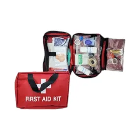 Portable First Aid Kit in Red Carry Bag 21cm FAKC01