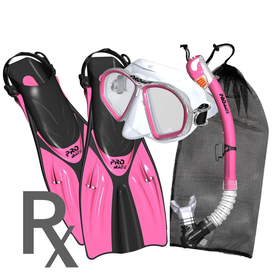 Promate Spectrum Youth Prescription RX Snorkel Combo Set with Snorkeling Fins - SCS0098 RX