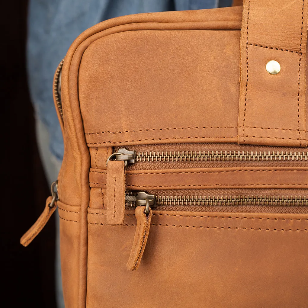 Pull-up Leather Sylvester Work Bag