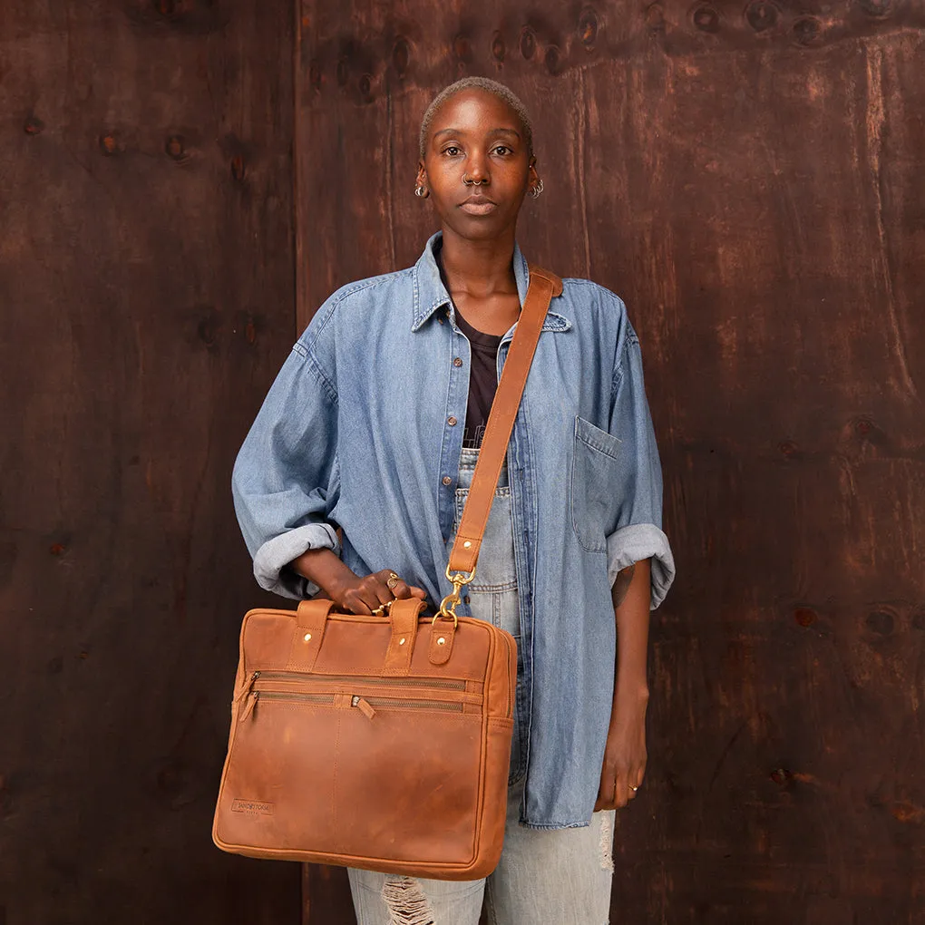 Pull-up Leather Sylvester Work Bag