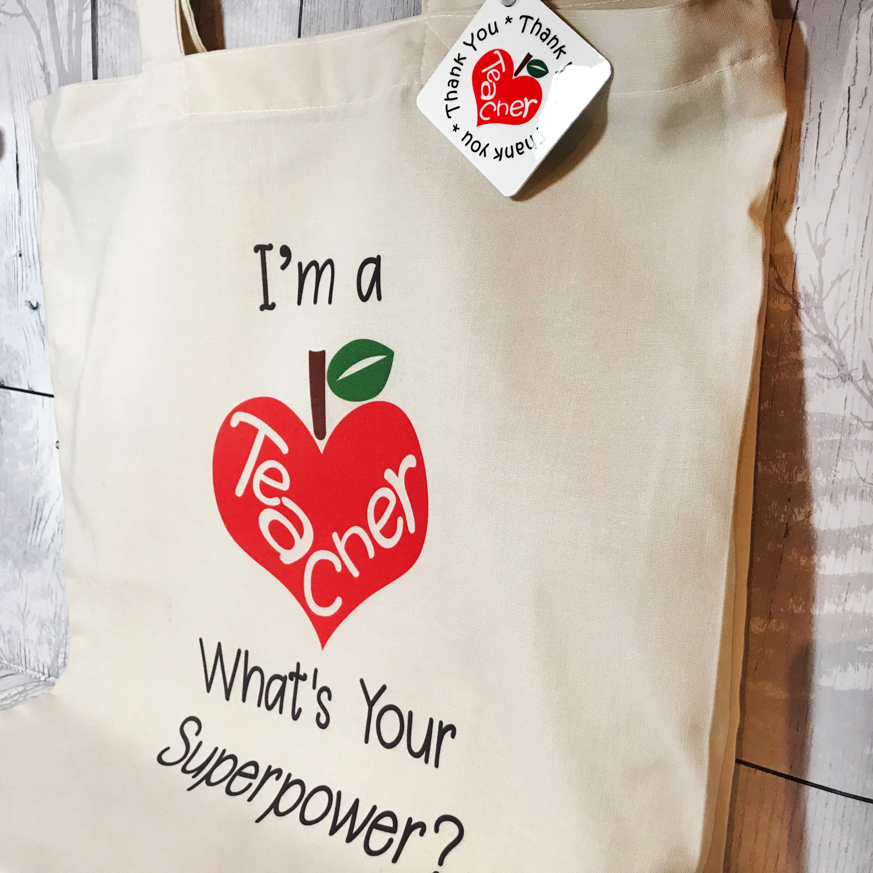 "I'm a teacher what's your superpower?" Teacher Gift Tote Bag