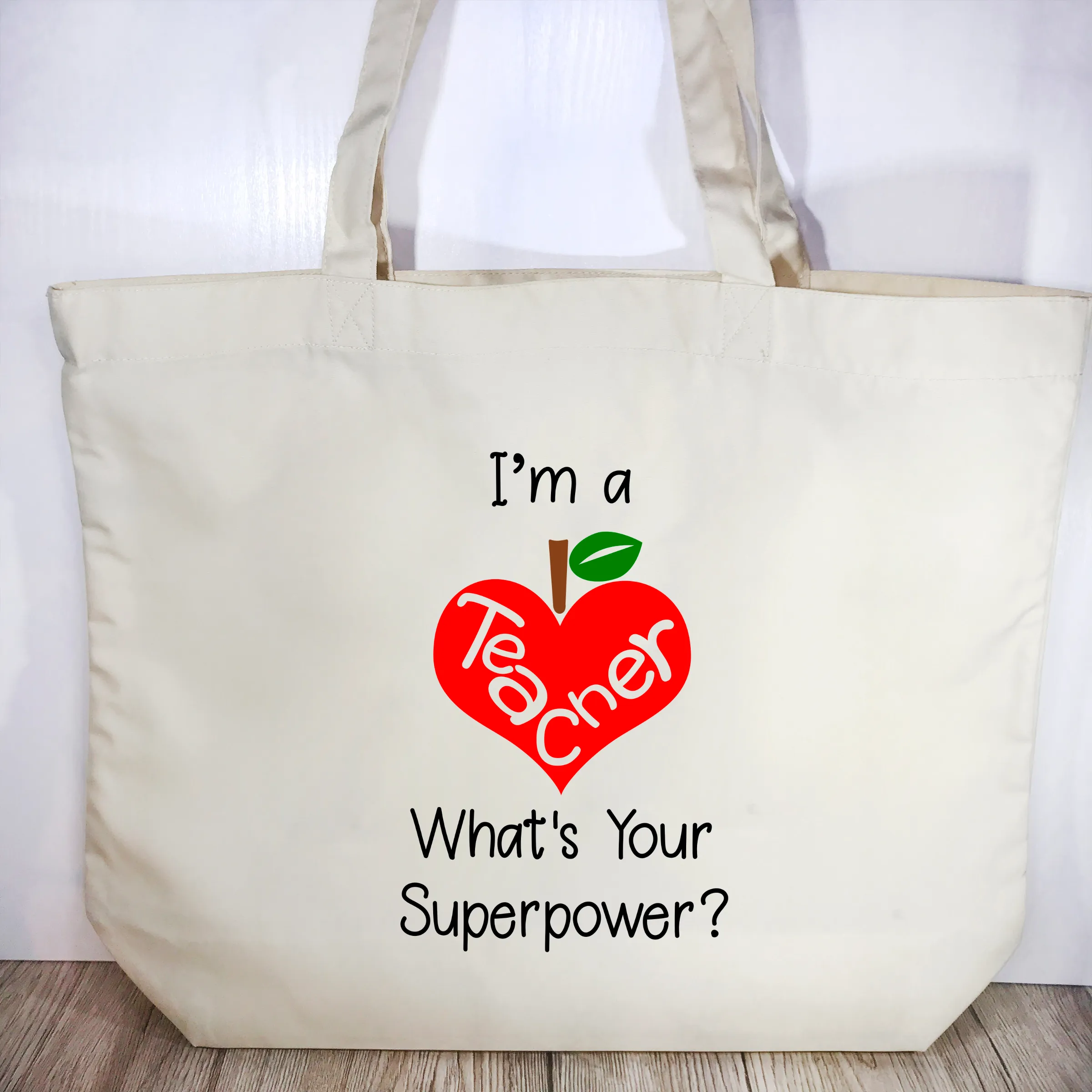 "I'm a teacher what's your superpower?" Teacher Gift Tote Bag