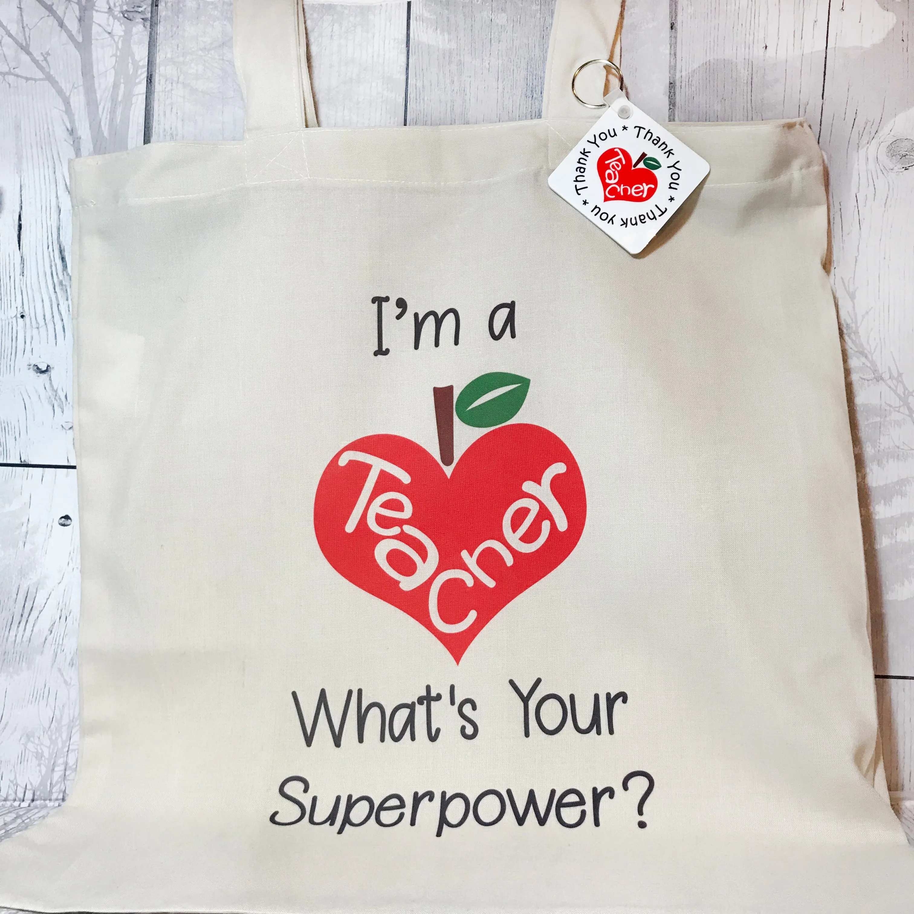 "I'm a teacher what's your superpower?" Teacher Gift Tote Bag