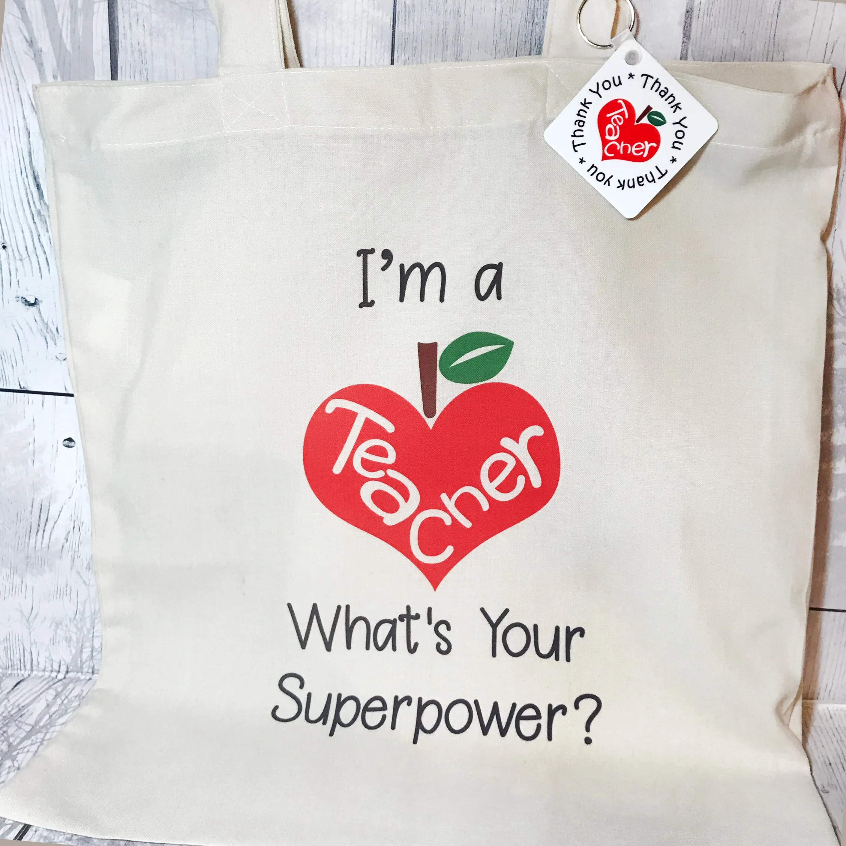 "I'm a teacher what's your superpower?" Teacher Gift Tote Bag