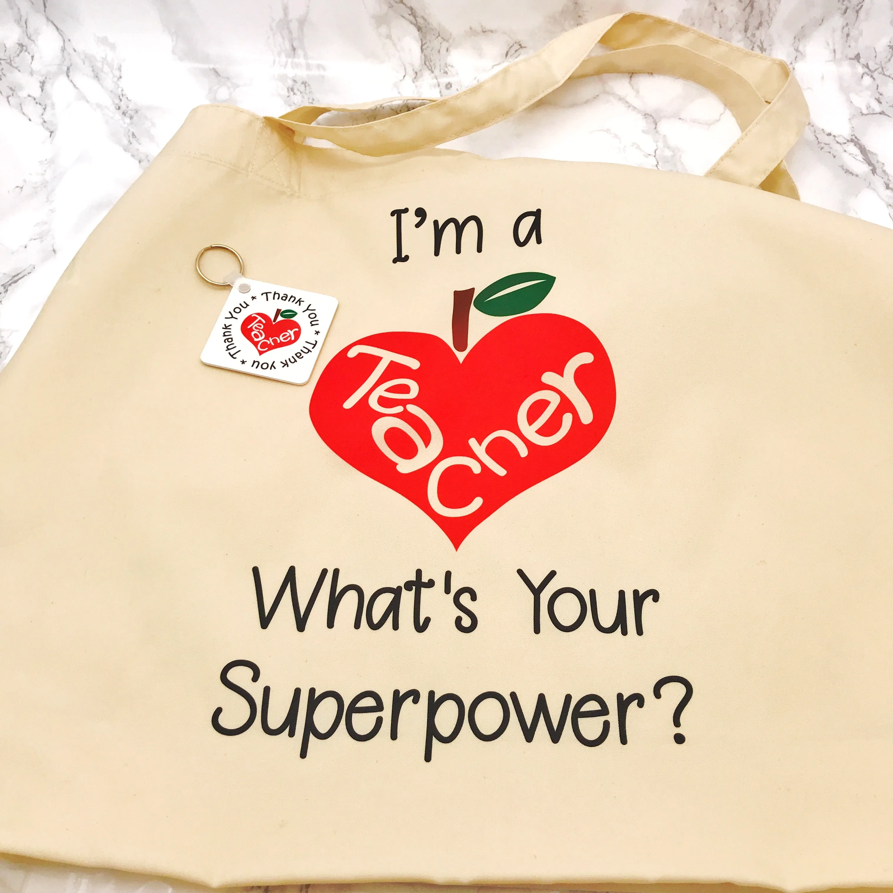 "I'm a teacher what's your superpower?" Teacher Gift Tote Bag