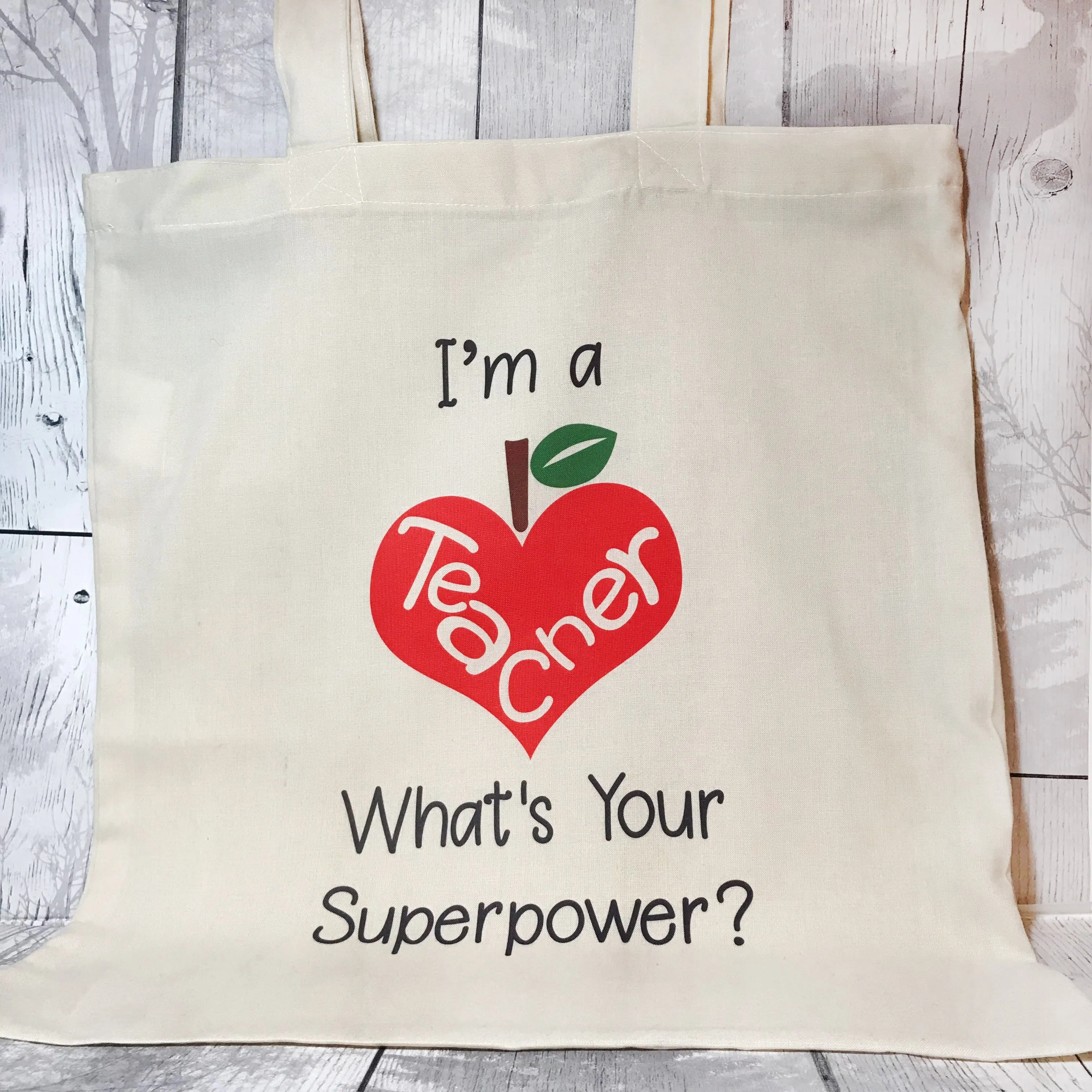 "I'm a teacher what's your superpower?" Teacher Gift Tote Bag