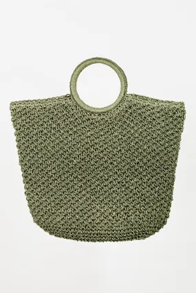 Raffia Round Handle tote bag