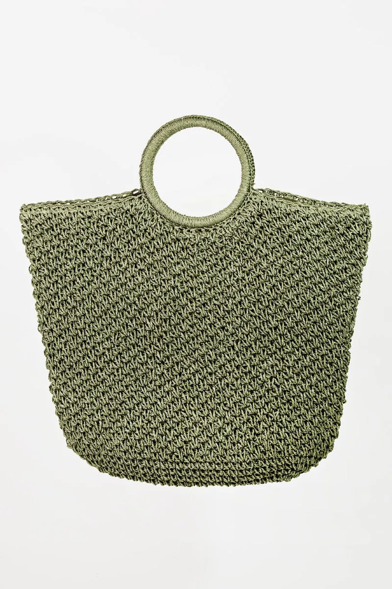 Raffia Round Handle tote bag