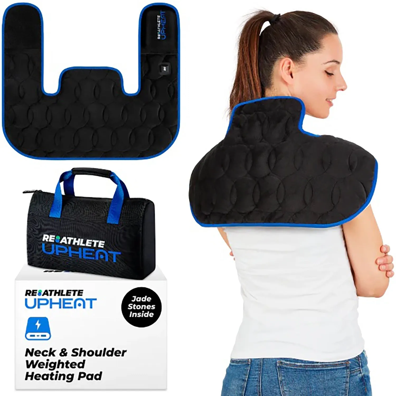 REATHLETE UPHEAT Shoulders & Neck Heating Pad | Wireless, Portable Weighted Heating Pad