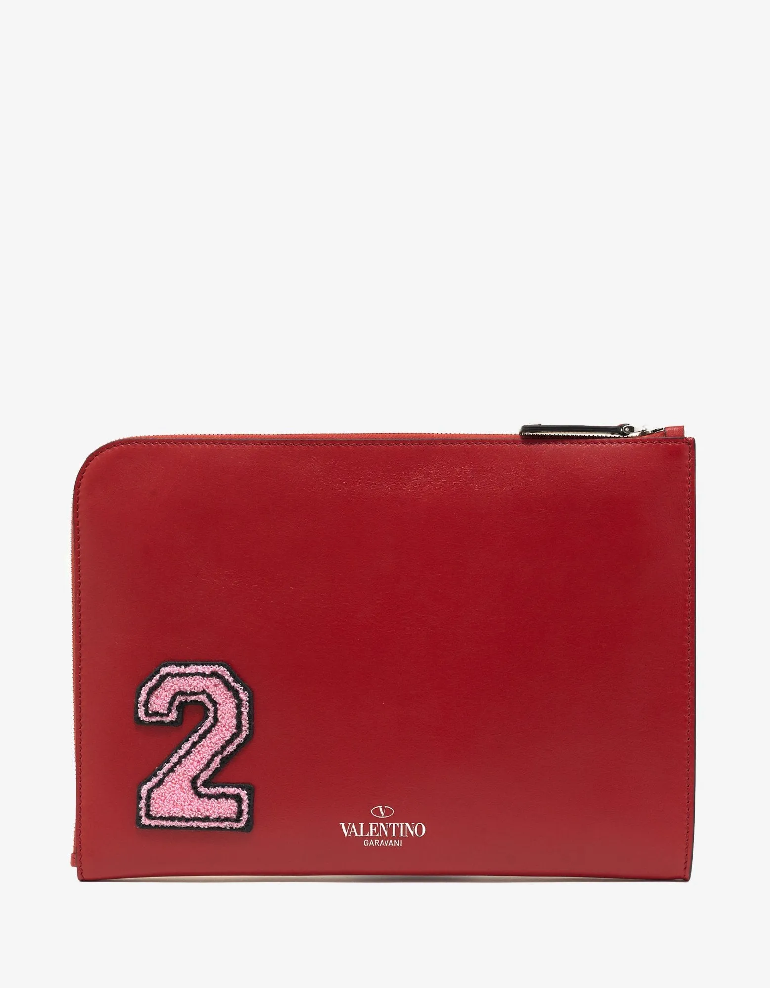 Red Leather Varsity Logo Document Holder