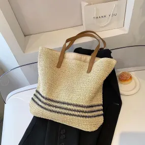 Riviera Rattan Crochet Tote Bag