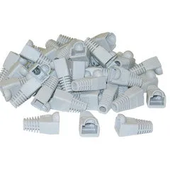 RJ45 Strain Relief Boots, White, 50 Pieces Per Bag