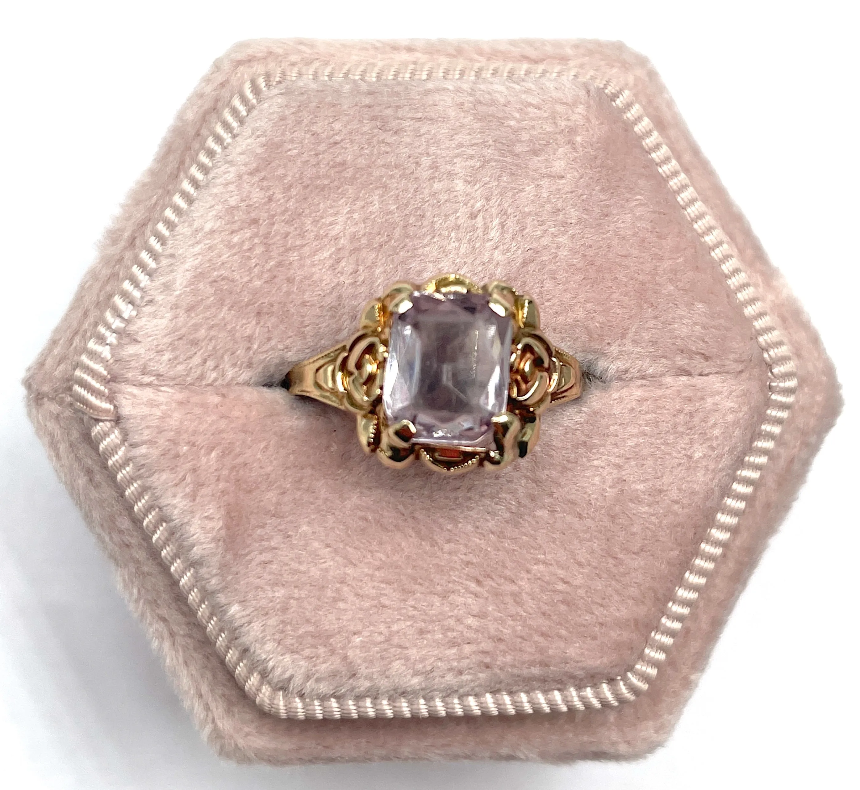 Rose Gold Violet Stone Ring