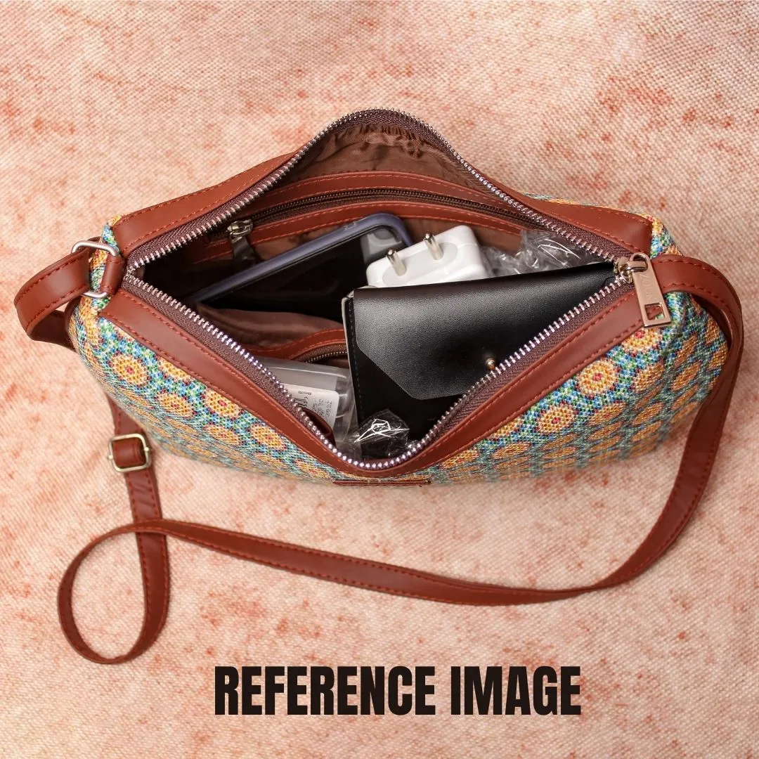 Royal Indian Peacock Print Structured Shoulder Bag