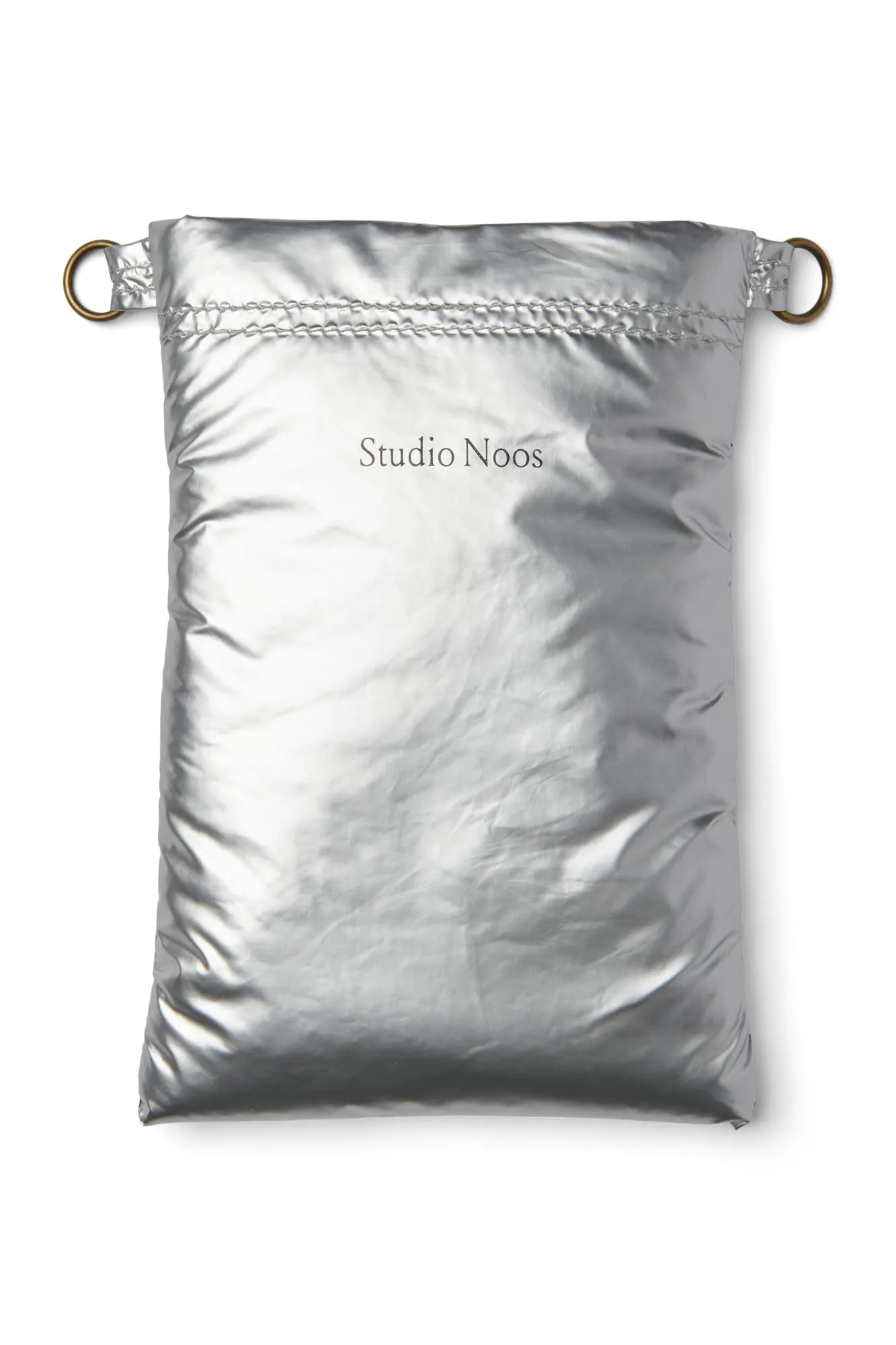 Silver Puffy Phone Bag