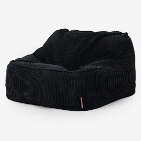 Sloucher Bean Bag Chair - Cord Black