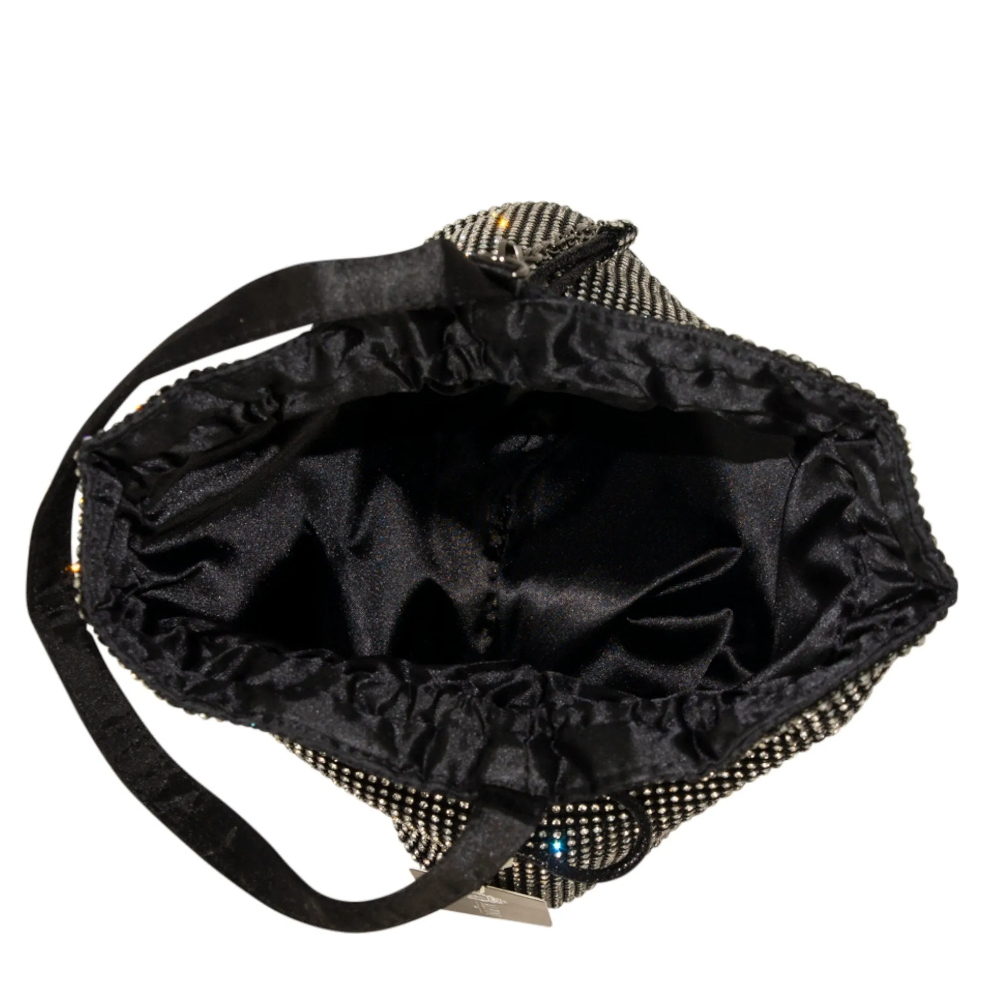 Sparkly Black Draw String Shoulder Bag perfect eye-catching  Black handbag Gift Present Wedding Party