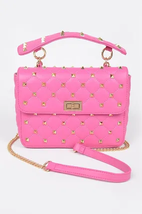 Spicin' It Up Embellished Quilted Bag - Pink