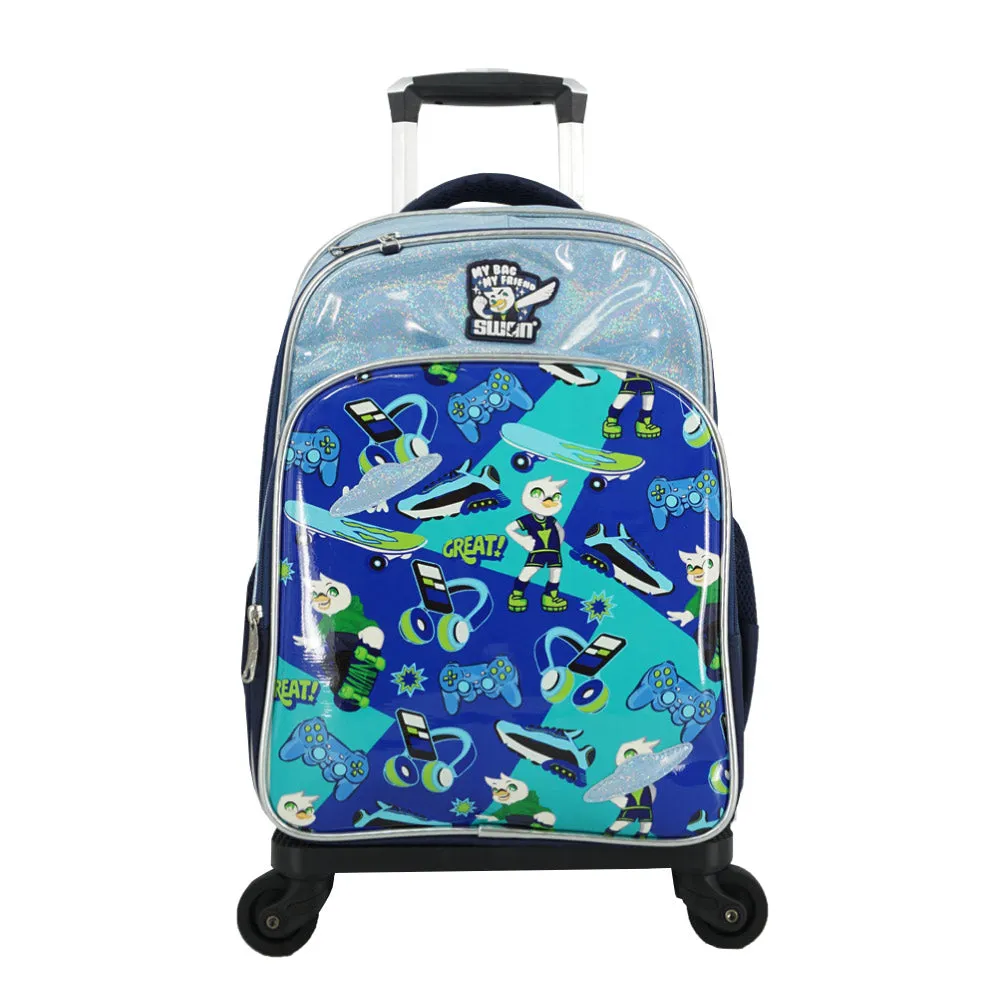 Swan Smile Doodle 2 Boy (XXL) Trolley School Bag