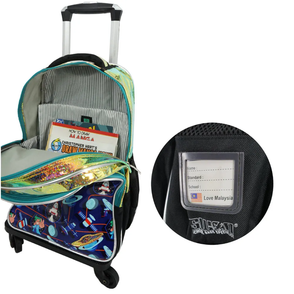 Swan Smile Doodle 2 Boy (XXL) Trolley School Bag