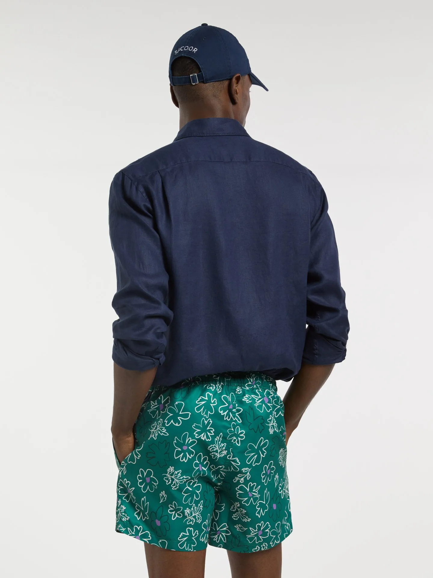 Swim Shorts With 'Flowers' Print