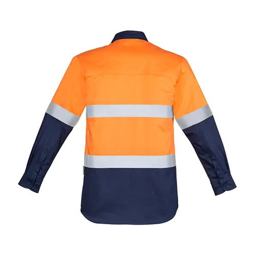 Syzmik Workwear | Mens Hi Vis Closed Front Long Sleeve Shirt - Hoop Taped | ZW550