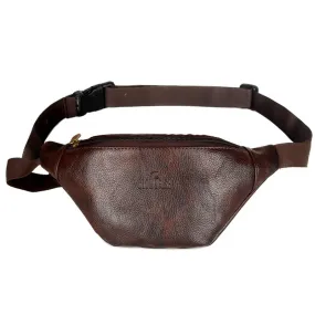 The Clownfish Annex Faux Leather Waist Bag Travel Pouch with Adjustable Strap (Copper Brown)