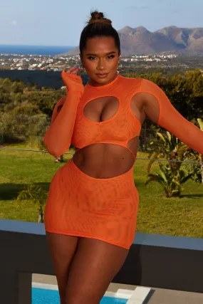 The cut out mesh mini- Orange