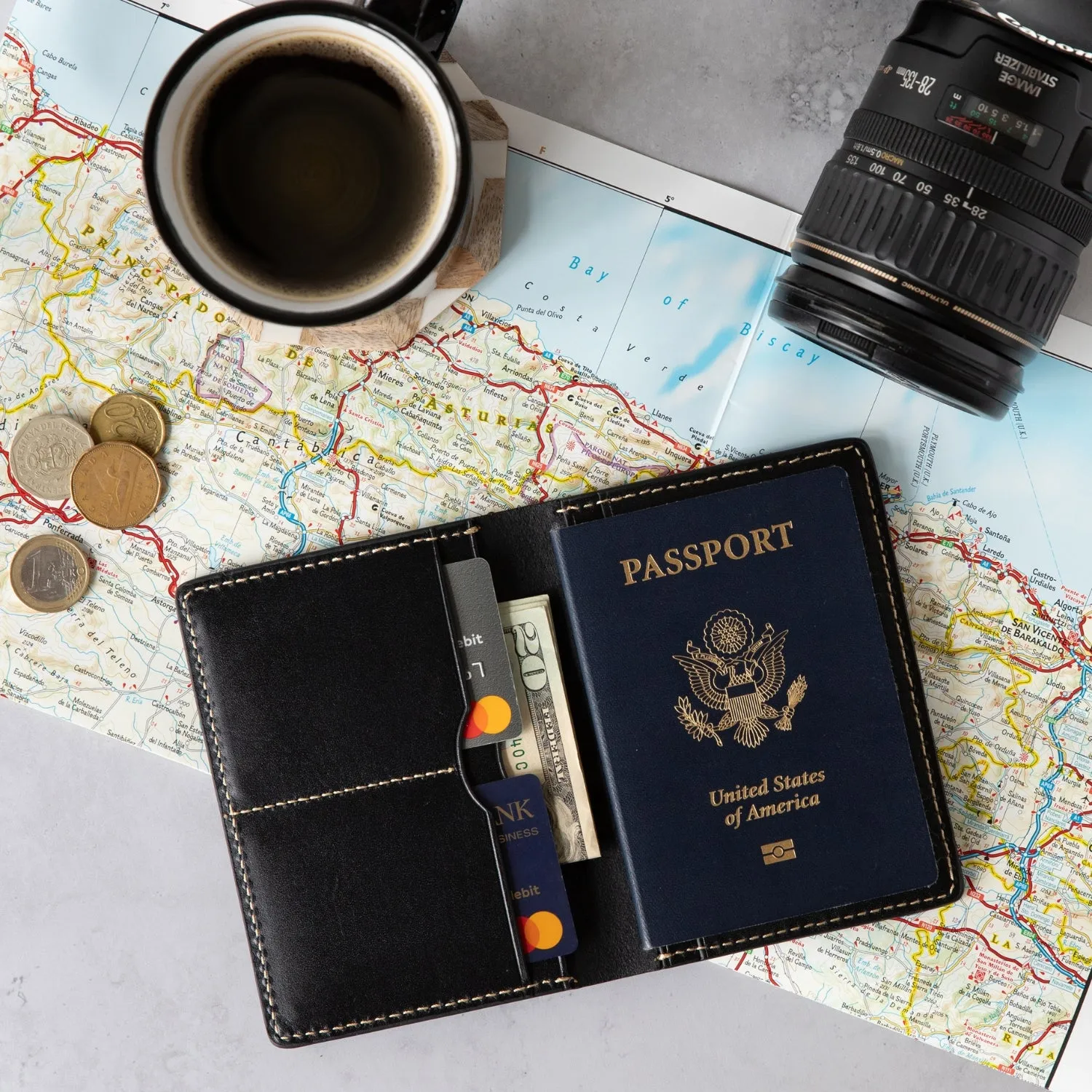 The Decent Living Leather Passport Holder Wallet