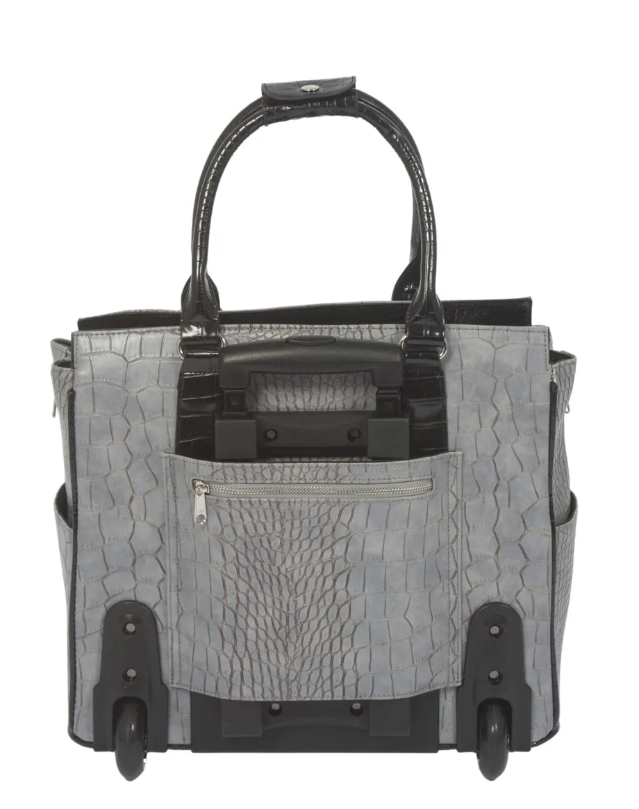 The Greystone Rolling Ladies Laptop Tote Bag, Women's Laptop Purse With Wheels