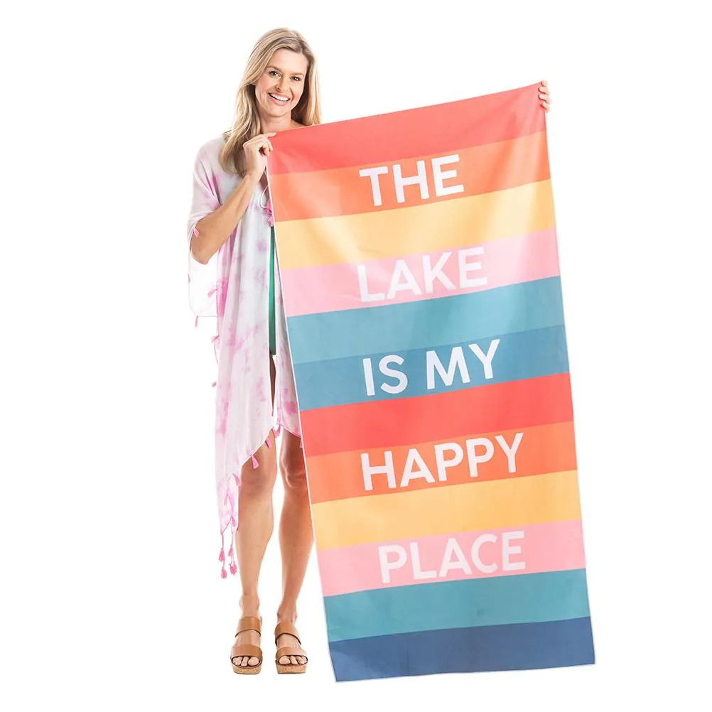 The Lake is My Happy Place Quick Dry Wholesale Beach Towels